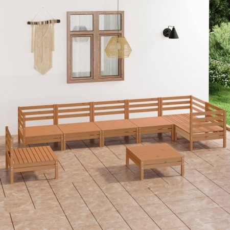 Juego muebles de jardín 8 pzas madera pino maciza marrón miel de vidaXL, Conjuntos de jardín - Ref: Foro24-3082745, Precio: 4...