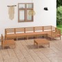 Juego muebles de jardín 8 pzas madera pino maciza marrón miel de vidaXL, Conjuntos de jardín - Ref: Foro24-3082745, Precio: 4...