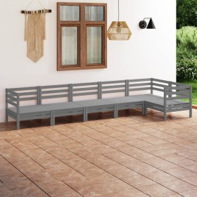 Garden furniture set 6 pieces solid gray pine wood by vidaXL, Garden sets - Ref: Foro24-3082709, Price: 308,77 €, Discount: %