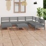 Garden furniture set 8 pieces solid gray pine wood by vidaXL, Garden sets - Ref: Foro24-3082981, Price: 384,54 €, Discount: %