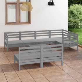 Garden furniture set 8 pieces solid pine wood gray by vidaXL, Garden sets - Ref: Foro24-3082754, Price: 411,48 €, Discount: %