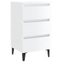 Bedside table with glossy white metal legs 40x35x69 cm by vidaXL, Nightstands - Ref: Foro24-805917, Price: 62,92 €, Discount: %