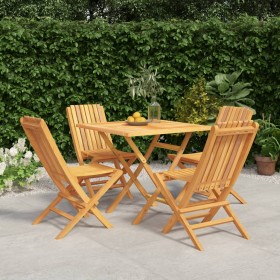 5-piece solid teak wood garden dining set by vidaXL, Garden sets - Ref: Foro24-3155036, Price: 410,19 €, Discount: %