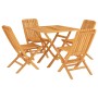 5-piece solid teak wood garden dining set by vidaXL, Garden sets - Ref: Foro24-3155036, Price: 409,99 €, Discount: %