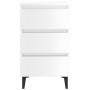 Bedside table with glossy white metal legs 40x35x69 cm by vidaXL, Nightstands - Ref: Foro24-805917, Price: 62,92 €, Discount: %