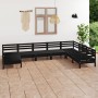 Garden furniture set 8 pieces solid black pine wood by vidaXL, Garden sets - Ref: Foro24-3082988, Price: 409,68 €, Discount: %