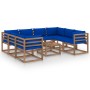 Juego de muebles de jardín 9 piezas con cojines azules de vidaXL, Conjuntos de jardín - Ref: Foro24-3067498, Precio: 521,82 €...