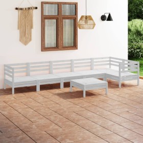 Gartenmöbel-Set 7-teilig aus massivem weißem Kiefernholz von vidaXL, Gartensets - Ref: Foro24-3082713, Preis: 319,77 €, Rabat...