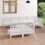 Gartenmöbel-Set 8-teilig aus massivem weißem Kiefernholz von vidaXL, Gartensets - Ref: Foro24-3082753, Preis: 411,59 €, Rabat...