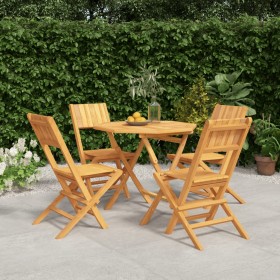 5-piece solid teak wood garden dining set by vidaXL, Garden sets - Ref: Foro24-3155029, Price: 353,61 €, Discount: %