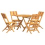 5-piece solid teak wood garden dining set by vidaXL, Garden sets - Ref: Foro24-3155029, Price: 355,99 €, Discount: %