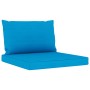 Set de muebles de jardín 6 pzs madera impregnada cojines azul de vidaXL, Conjuntos de jardín - Ref: Foro24-3067420, Precio: 3...