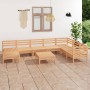 9-teiliges Gartenmöbel-Set aus massivem Kiefernholz von vidaXL, Gartensets - Ref: Foro24-3082989, Preis: 421,27 €, Rabatt: %