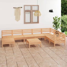 9-teiliges Gartenmöbel-Set aus massivem Kiefernholz von vidaXL, Gartensets - Ref: Foro24-3082989, Preis: 420,99 €, Rabatt: %