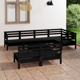 Garden furniture set 8 pieces solid black pine wood by vidaXL, Garden sets - Ref: Foro24-3082756, Price: 409,68 €, Discount: %