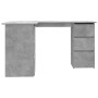 Escritorio de esquina contrachapada gris hormigón 145x100x76 cm de vidaXL, Escritorios - Ref: Foro24-801093, Precio: 231,58 €...