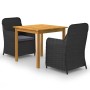 Juego de comedor para jardín 3 piezas negro de vidaXL, Conjuntos de jardín - Ref: Foro24-3067722, Precio: 389,85 €, Descuento: %