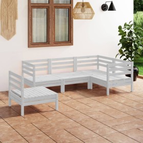 Gartenmöbel-Set 5-teilig aus massivem weißem Kiefernholz von vidaXL, Gartensets - Ref: Foro24-3082718, Preis: 242,99 €, Rabat...