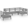 Garden furniture set 5 pieces solid gray pine wood by vidaXL, Garden sets - Ref: Foro24-3082719, Price: 262,59 €, Discount: %