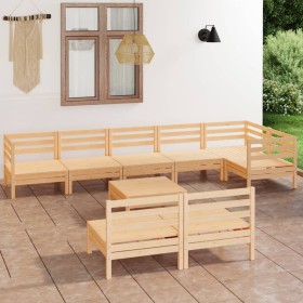 Gartenmöbel-Set 9-teilig aus massivem Kiefernholz von vidaXL, Gartensets - Ref: Foro24-3082762, Preis: 408,99 €, Rabatt: %