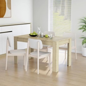 Sonoma oak veneer dining table 140x74.5x76 cm by vidaXL, Kitchen and dining tables - Ref: Foro24-804205, Price: 85,55 €, Disc...