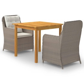 Brown 3-Piece Garden Dining Set by vidaXL, Garden sets - Ref: Foro24-3067724, Price: 384,99 €, Discount: %