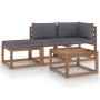 4-piece pallet garden set with impregnated pine wood cushions by vidaXL, Garden sets - Ref: Foro24-3067320, Price: 220,78 €, ...