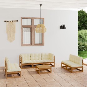 Garden furniture 8 pieces with cushions made of solid pine wood by vidaXL, Garden sets - Ref: Foro24-3076477, Price: 782,70 €...