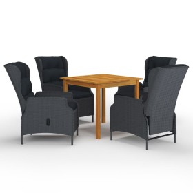 Juego de comedor para jardín de 5 piezas gris oscuro de vidaXL, Conjuntos de jardín - Ref: Foro24-3067747, Precio: 1,00 €, De...