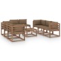 Juego de muebles de jardín 9 piezas con cojines gris taupe de vidaXL, Conjuntos de jardín - Ref: Foro24-3067544, Precio: 676,...