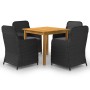 5-piece black garden dining set by vidaXL, Garden sets - Ref: Foro24-3067726, Price: 668,99 €, Discount: %