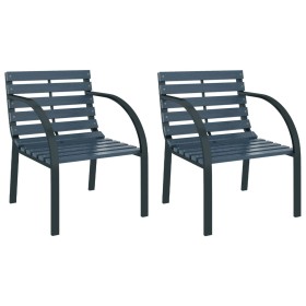 Garden chairs 2 units gray wood by vidaXL, Garden chairs - Ref: Foro24-47938, Price: 113,45 €, Discount: %