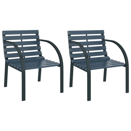 Garden chairs 2 units gray wood by vidaXL, Garden chairs - Ref: Foro24-47938, Price: 113,32 €, Discount: %