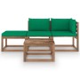 Garden set with 4 pieces made of pallets with pine wood cushions treated with preservatives. by vidaXL, Garden sets - Ref: Fo...