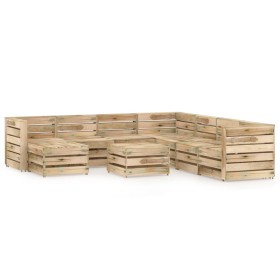 Garden furniture set 9 pieces green impregnated pine wood by vidaXL, Garden sets - Ref: Foro24-3068089, Price: 642,99 €, Disc...