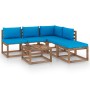 6-piece pallet garden furniture with impregnated wood cushions by vidaXL, Garden sets - Ref: Foro24-3067432, Price: 366,99 €,...