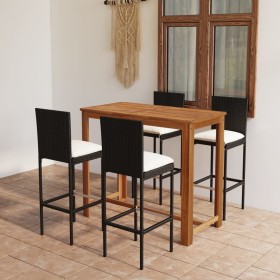 5-piece garden bar set with black cushions by vidaXL, Garden sets - Ref: Foro24-3067990, Price: 488,42 €, Discount: %