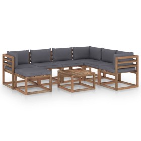 Garden furniture 8 pieces with anthracite gray cushions by vidaXL, Garden sets - Ref: Foro24-3067524, Price: 496,99 €, Discou...