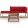 4-piece pallet garden set with impregnated pine wood cushions by vidaXL, Garden sets - Ref: Foro24-3067326, Price: 230,99 €, ...