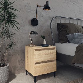 Bedside table made of oak plywood in Sonoma finish, measuring 40x35x50 cm. by vidaXL, Nightstands - Ref: Foro24-805875, Price...