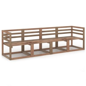 Set mit 4 Stück imprägniertem Holz braunes Paletten-Gartensofa von vidaXL, Gartensets - Ref: Foro24-3067601, Preis: 140,99 €,...