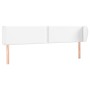 White synthetic leather headboard 203x23x78/88 cm