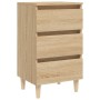 Bedside table solid Sonoma oak wood legs 40x35x69 cm by vidaXL, Nightstands - Ref: Foro24-805893, Price: 66,49 €, Discount: %