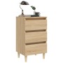 Bedside table solid Sonoma oak wood legs 40x35x69 cm by vidaXL, Nightstands - Ref: Foro24-805893, Price: 66,49 €, Discount: %