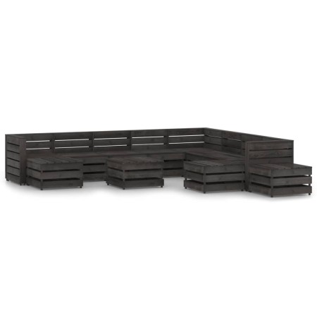 Garden furniture set 12 pieces gray impregnated pine wood by vidaXL, Garden sets - Ref: Foro24-3068094, Price: 750,26 €, Disc...