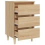 Bedside table solid Sonoma oak wood legs 40x35x69 cm by vidaXL, Nightstands - Ref: Foro24-805893, Price: 66,49 €, Discount: %