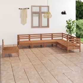 Garden furniture set 7 pieces solid honey brown pine wood by vidaXL, Garden sets - Ref: Foro24-3083037, Price: 373,72 €, Disc...