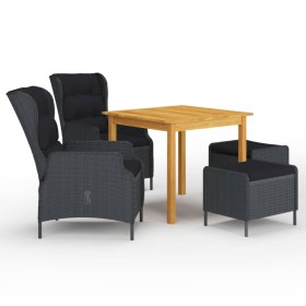 Juego de comedor para jardín de 5 piezas gris oscuro de vidaXL, Conjuntos de jardín - Ref: Foro24-3067750, Precio: 997,99 €, ...