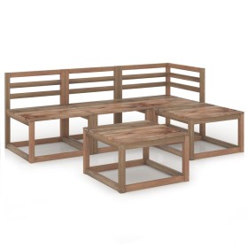 Garden furniture 5 pieces brown impregnated pine wood cushions by vidaXL, Garden sets - Ref: Foro24-3067602, Price: 183,99 €,...