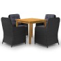 3067729 5 Piece Garden Dining Set Black (147875+2x46548) by vidaXL, Garden sets - Ref: Foro24-3067729, Price: 686,35 €, Disco...